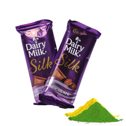 Buy Dairy milk Silk chocolate With Gulal Online at Best Price | Od Buy Dairy milk Silk chocolate With Gulal Online at Best Price | Od