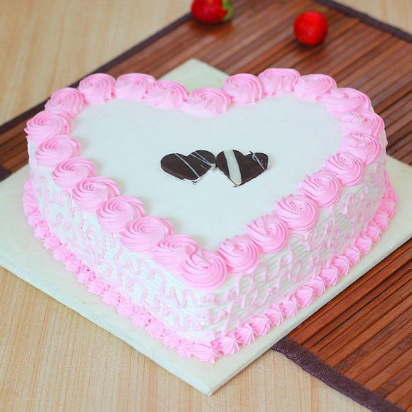 Buy Heart Shaped strawberry Cake Online at Best Price | Od