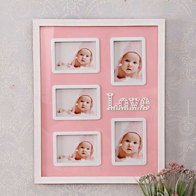 Buy 5 In 1 Love Pink Frame Personalized Collage Frames Online at Best