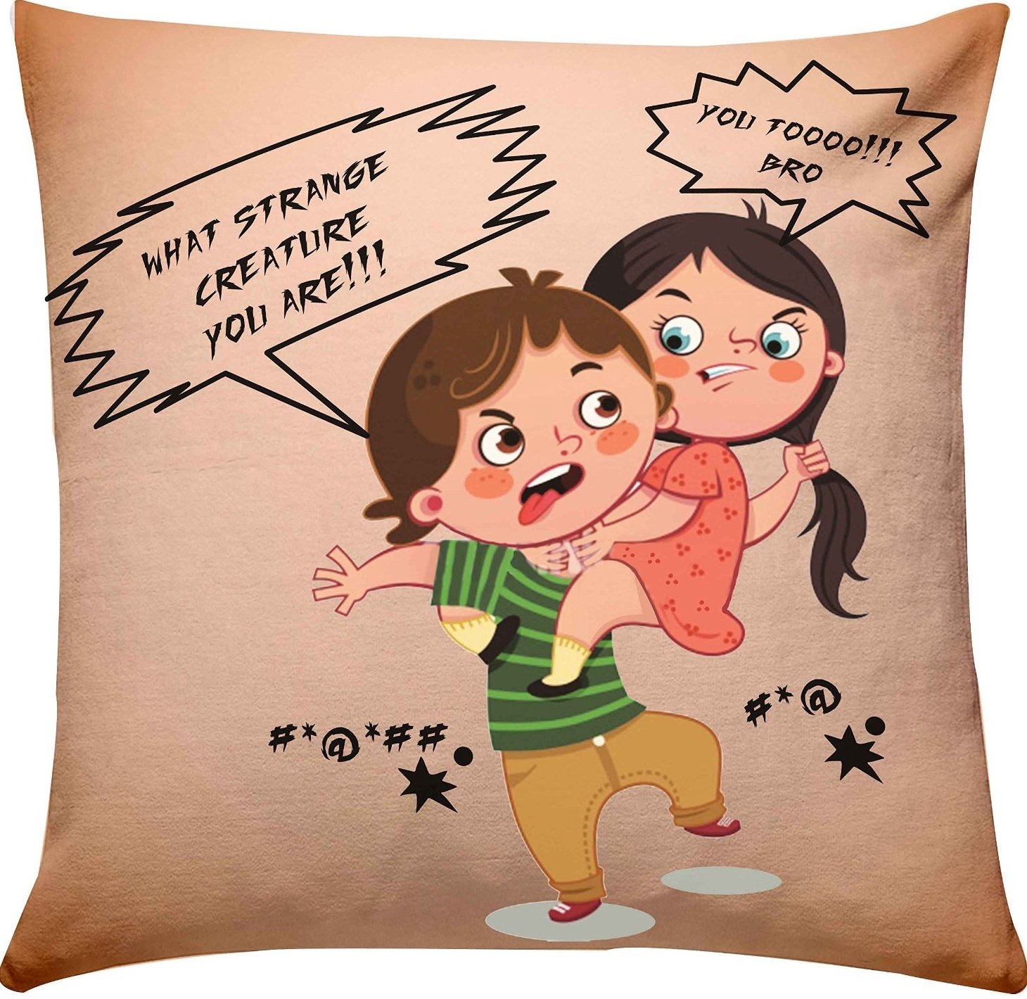 Buy Brother Sister Fighting Cushion Online at Best Price | Od