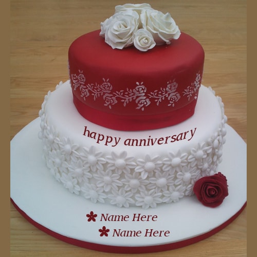 Make Photo Frames - Online Wedding Anniversary Wishes Cake photo With Name  Free Download