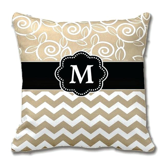 Buy Black White monogram cushion Online at Best Price | Od