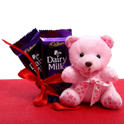 teddy bear with dairy milk