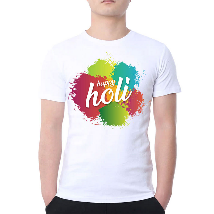 Holi printed t shirts outlet