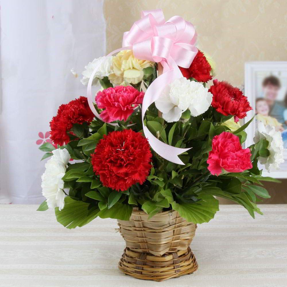 Buy Mix Carnation of Basket at Best Price | Od