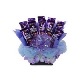 Basket of 10 Cadburry Dairymilk chocolates of 20 grams each