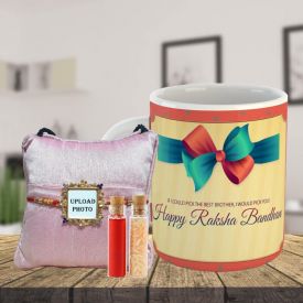 Square Shape Rakhi With printed Mug