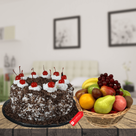 Black forest with 3KG fruits basket