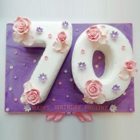 Floral Number Fondant Cake