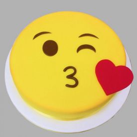 Face Blowing A kiss Emoji Cake