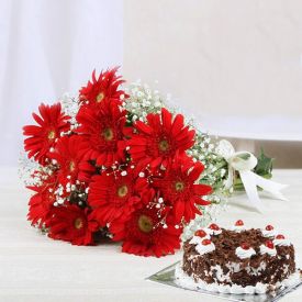 Gerberas With Cake