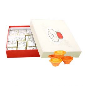 Kaju katli With Wax Diya