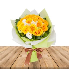 Soan papdi With Yellow & White Roses