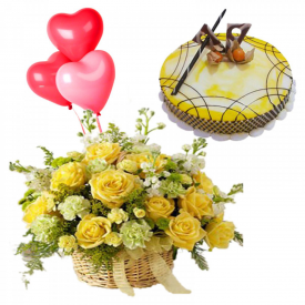 Yellow Basket Arrangement