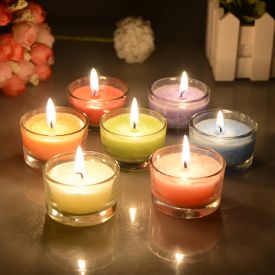 Multi Colour Glass Candle