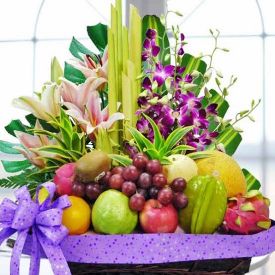 Mixed Flowers With Mixed Fruits