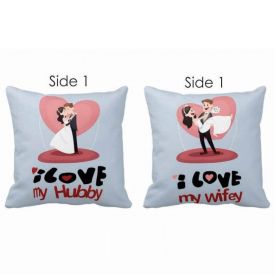 Double Side Hubby & Wifey Cushion