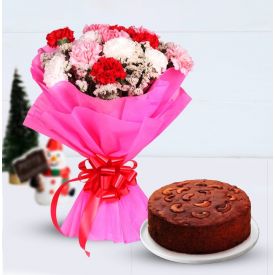 Carnation with Plum cake