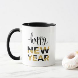 Happy New Year black Mug