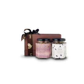 signature burnt caramel almonds fwith rose gold 2 jar