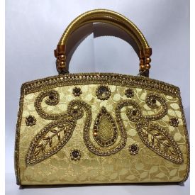 Golden party Clutch with golden handle