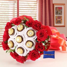 Rocher Bouquet with Rakhi