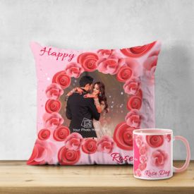 Rose Day Printed Cushion Combo