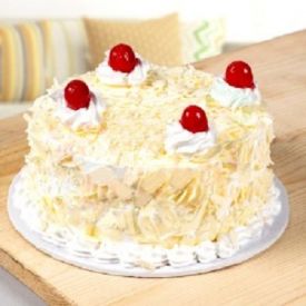 White Forest with Cherry Topping Cake
