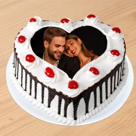 Heart Shape Black forest photo cake