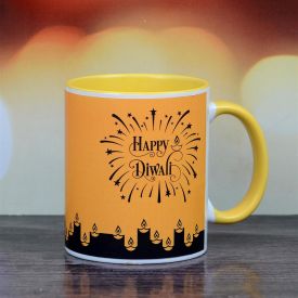 happy Diwali yellow mug