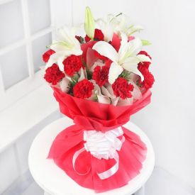 Magnificent Red & White Bouquet
