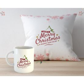 Happy Christmas Cushion with Mug
