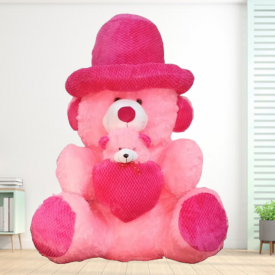Big Pink Teddy Cute Little Heart Baby