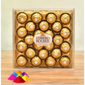 24 Pcs Ferraro Rocher with 4 shade Holi Gulal