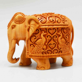 Hand Carved Wooden Elephant Statue