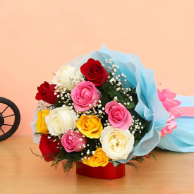 Bunch 10 of Mixed Roses bouquet