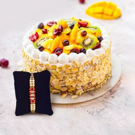 fruits cake with rakhi