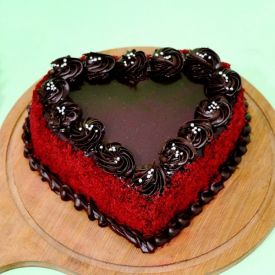 Heart shaped chocolate cake