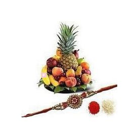 2 Kg Mixed Fruit with Basket and Rakhi