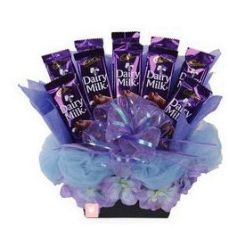 Basket of cadbury Dairymilk Silk