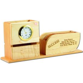 Pen stand with Visiting card stand and Clock