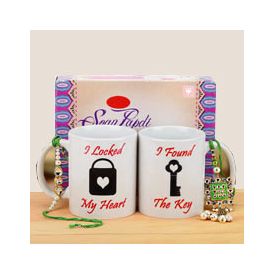 Premium Kundan Rakhi N Mug Combo