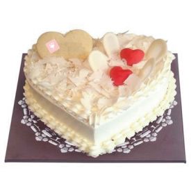 White Forest Heart Cake