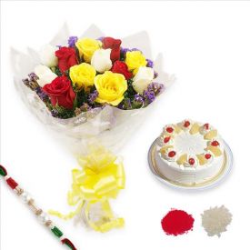 Pineapple Cake, Roses With Rakhi