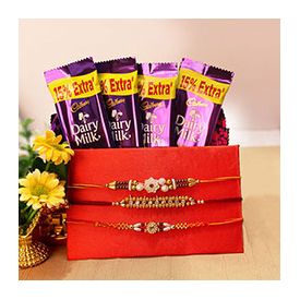 Dairy Milk with 3 Rakhi set