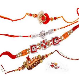 Set of 4 designer Rakhis