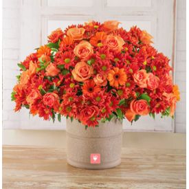 Orange Sprays,25 gerberas and 25 roses