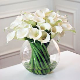 white lilies in vase