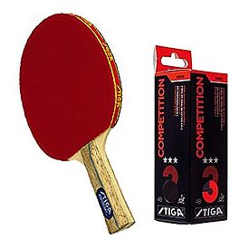 Table Tennis racket and ball