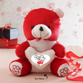 Two Names Personalized Red Teddy